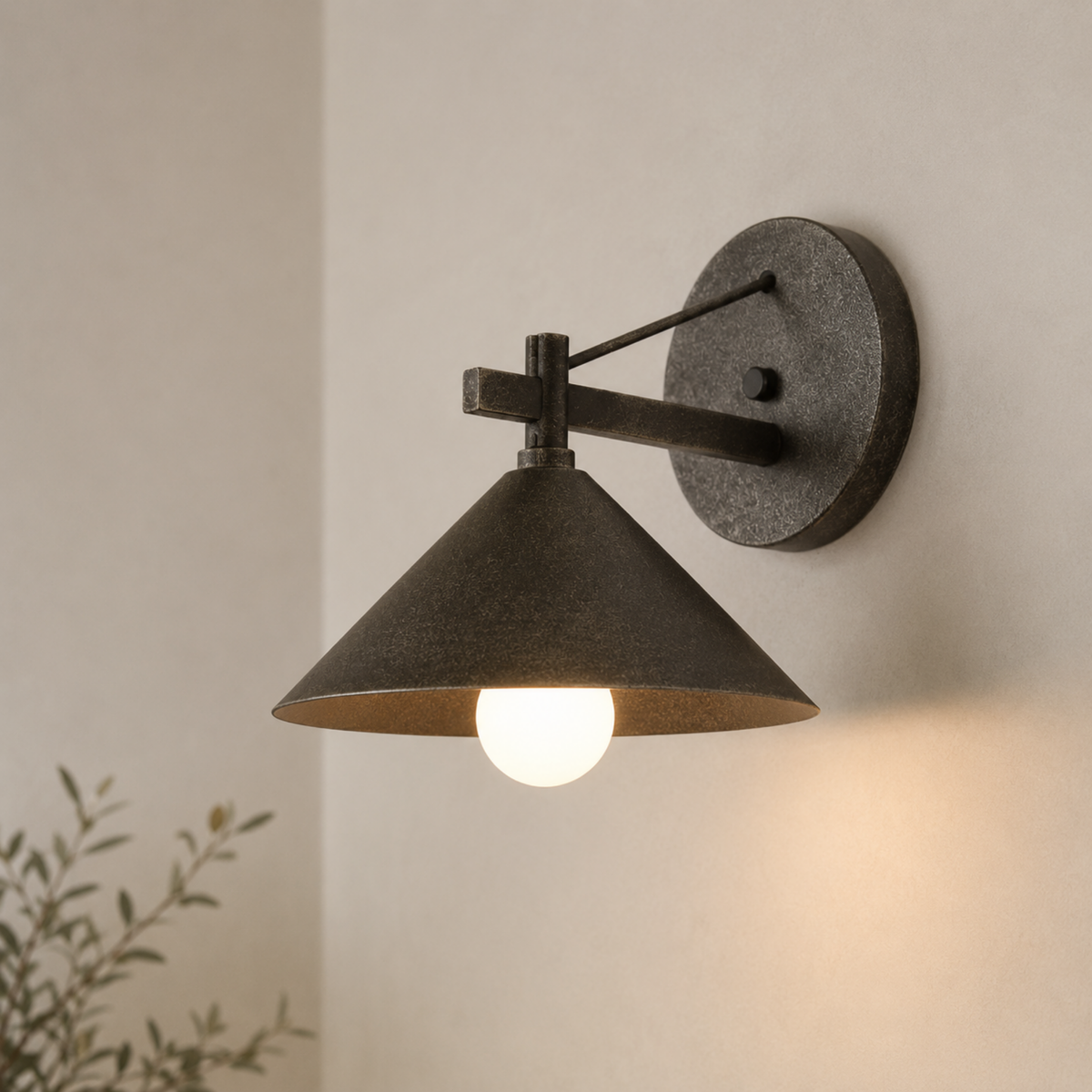 Metal Geometric Sconce for Porches, Patios & Entryways – Weatherproof E27 Fixture | Thomler