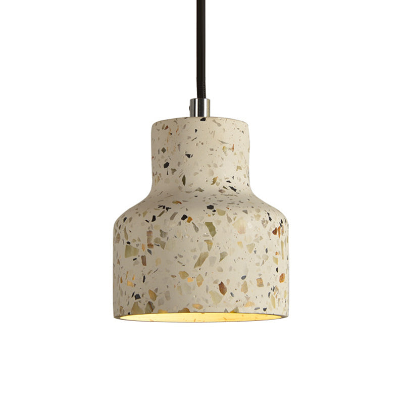 Terrazzo Cement Pendant Light with Adjustable Cord, Single Bulb Fixture for Kitchen Island, Entryway & Dining Room, Modern Industrial | Thomler