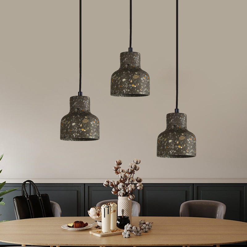 Terrazzo Cement Pendant Light with Adjustable Cord, Single Bulb Fixture for Kitchen Island, Entryway & Dining Room, Modern Industrial | Thomler