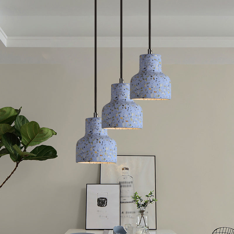 Terrazzo Cement Pendant Light with Adjustable Cord, Single Bulb Fixture for Kitchen Island, Entryway & Dining Room, Modern Industrial | Thomler