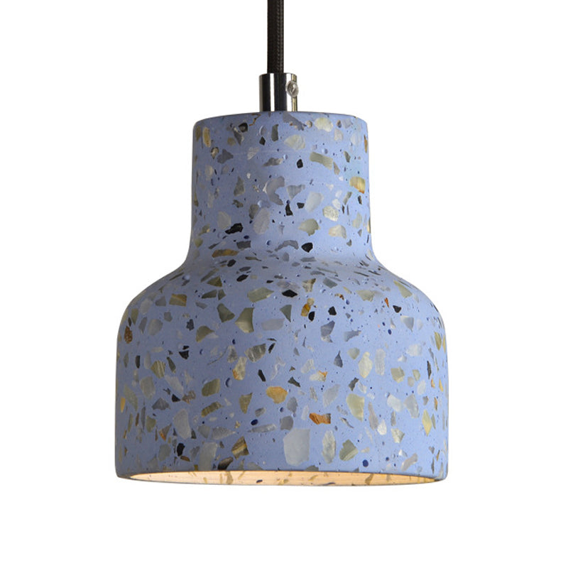 Terrazzo Cement Pendant Light with Adjustable Cord, Single Bulb Fixture for Kitchen Island, Entryway & Dining Room, Modern Industrial | Thomler