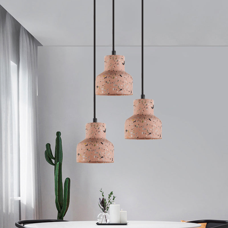 Terrazzo Cement Pendant Light with Adjustable Cord, Single Bulb Fixture for Kitchen Island, Entryway & Dining Room, Modern Industrial | Thomler