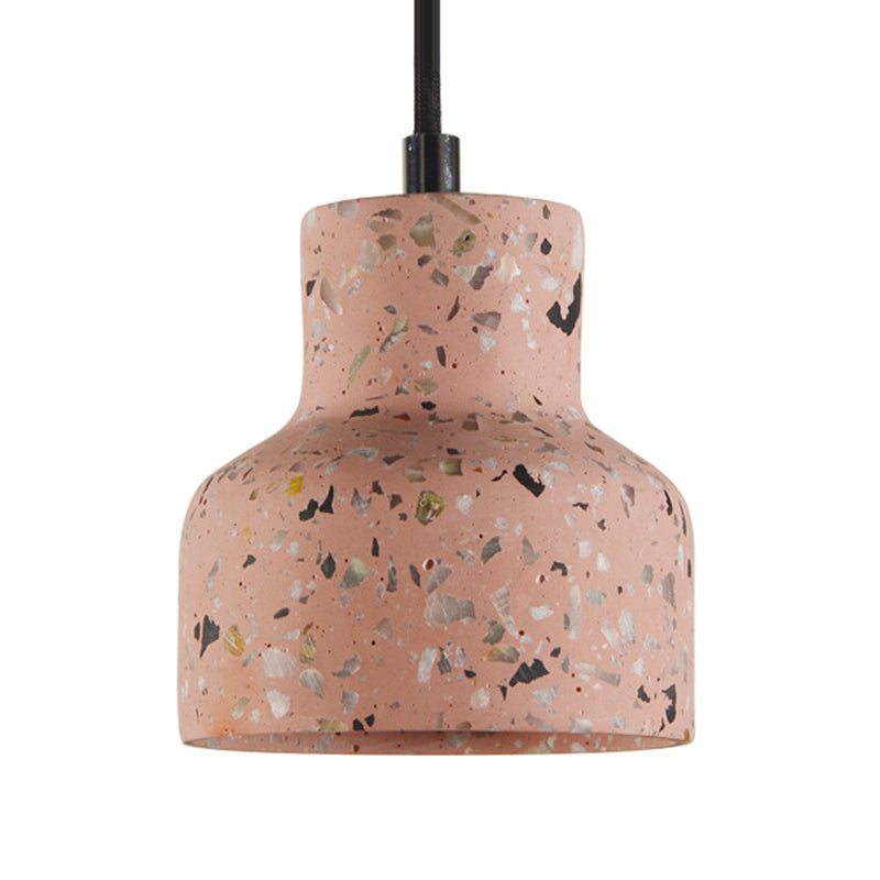 Terrazzo Cement Pendant Light with Adjustable Cord, Single Bulb Fixture for Kitchen Island, Entryway & Dining Room, Modern Industrial | Thomler