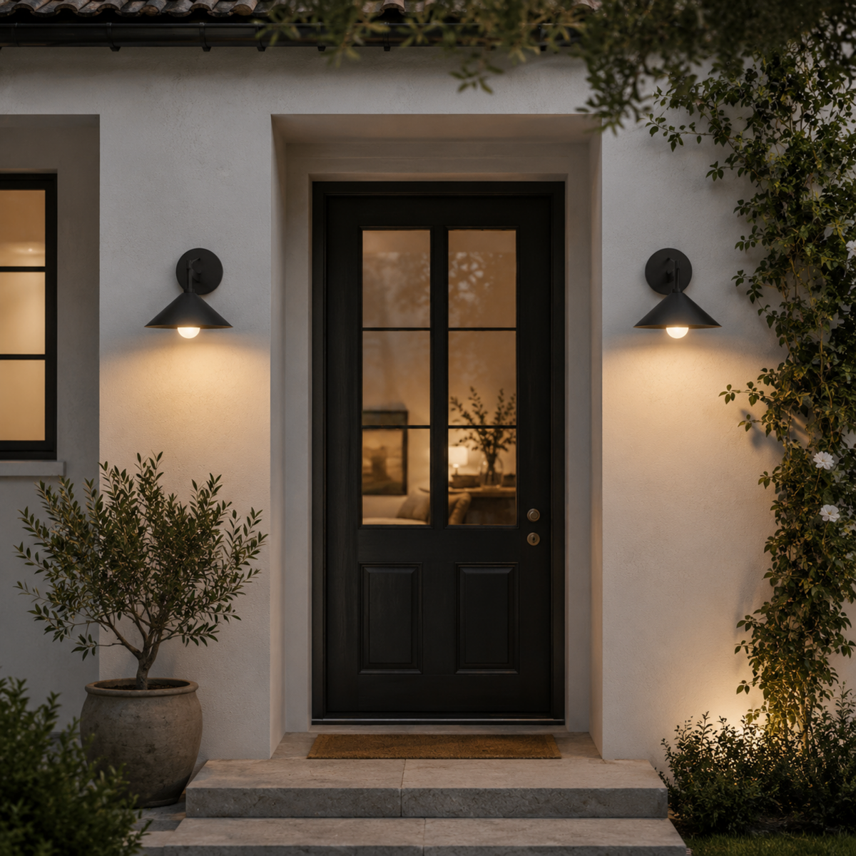 Metal Geometric Sconce for Porches, Patios & Entryways – Weatherproof E27 Fixture | Thomler