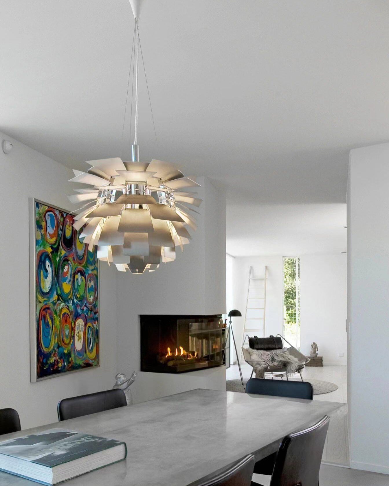 Pendant Light Metal Pinecone 20 in Adjustable Living Room Dining Area Chandelier Decorative Ceiling Fixture | Thomler