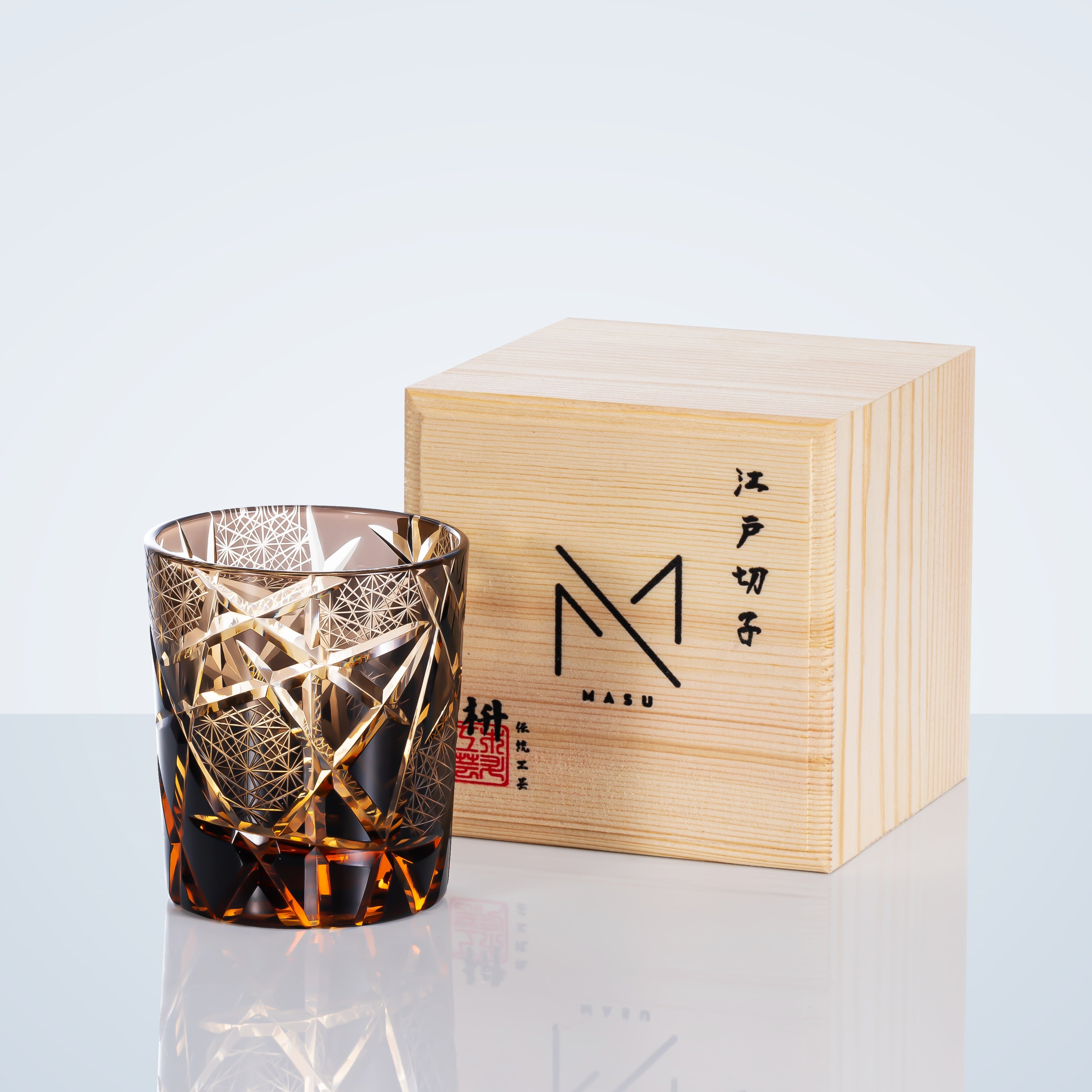 Japanese Cut Crystal Whisky Glass with Gift Box Lightning Pattern Barware for Scotch Bourbon Cocktails Home Bar Décor Artisan Glassware Coll | Thomler