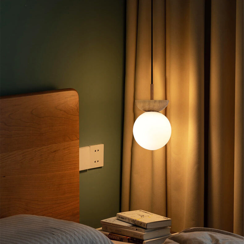 Spherical Glass Ceiling Light with Metal Frame - Contemporary Hardwired Fixture for Bedroom, Entryway & Hallway - G9 Socket | Thomler