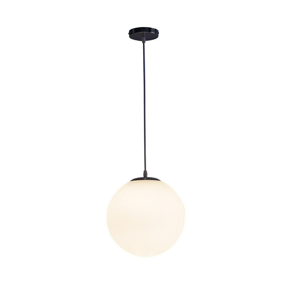 Pendant Light Glass Sphere 25.0 cm White Dining Kitchen Living Room Hanging Lamp | Thomler