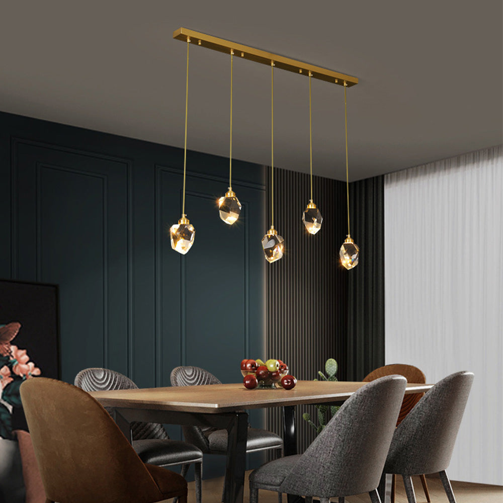 Pendant Light Glass Metal Adjustable Gold Dining Room Kitchen Island Hanging Ceiling Lamp Modern Teardrop Lighting | Thomler