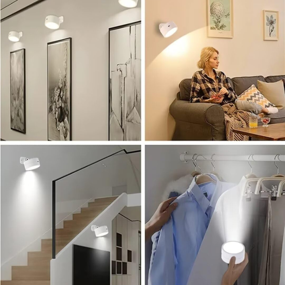 Rechargeable LED Wall Sconce – Magnetic Cylindrical Fixture with Remote Control for Bedroom & Living Room | Thomler