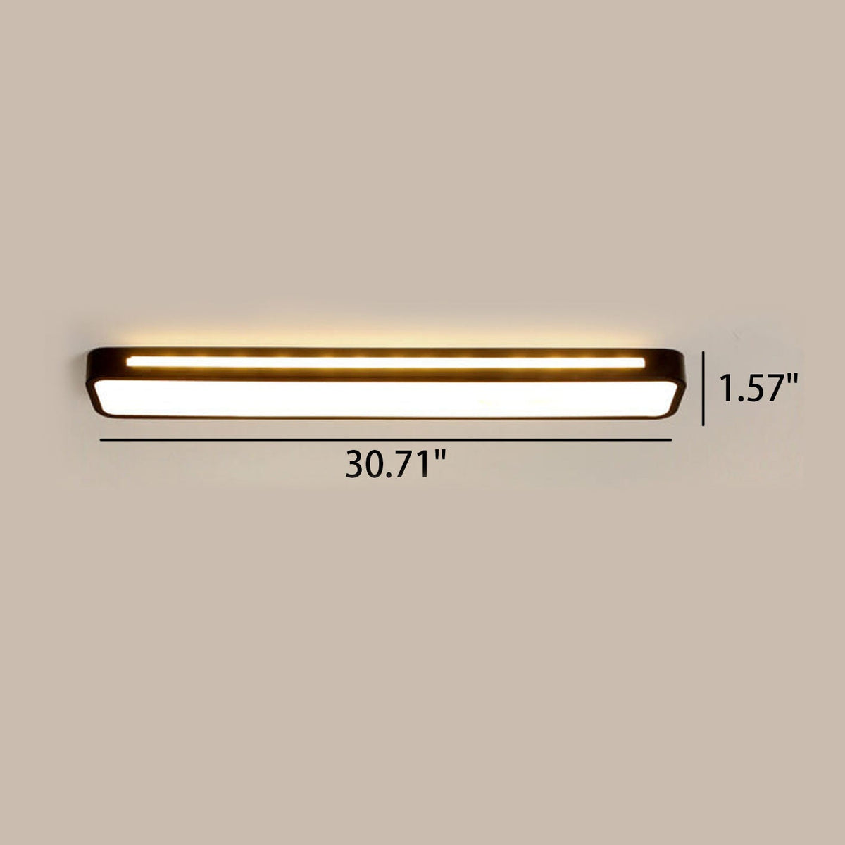 Sleek Rectangular LED Ceiling Light Fixture — Modern Acrylic Flush Mount for Bedroom, Hallway & Living Room | Thomler