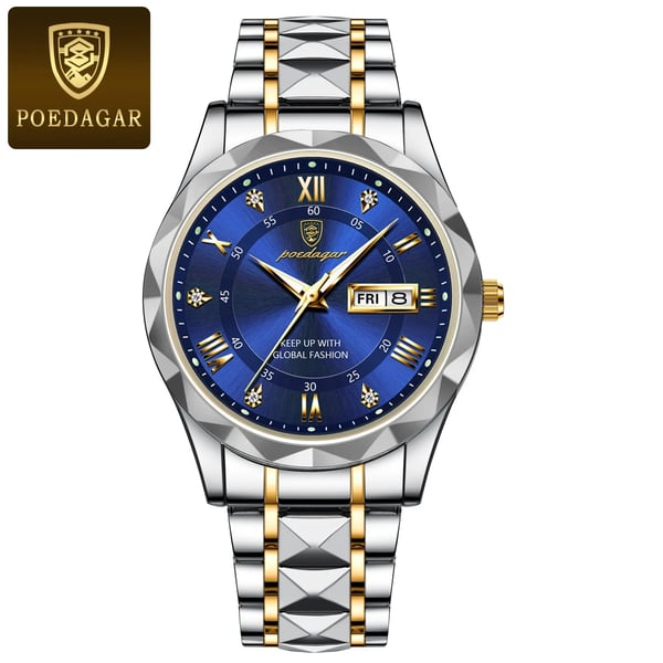 Men's Analog Quartz Watch with Luminous Hands, Date Window, and Stainless Steel Band for Business & Everyday Wear | Thomler
