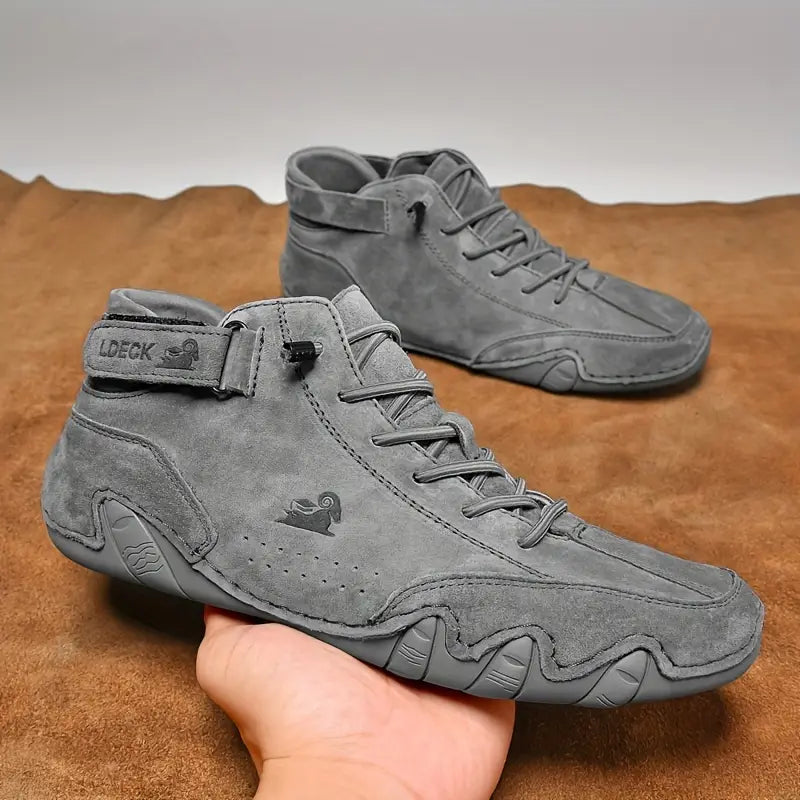 Men's Waterproof High-Top Sneakers with Elastic Slip-On Design - Durable Rubber Sole Boots for Street Style & All-Weather Wear | Thomler