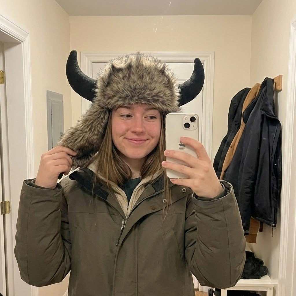 Horned Faux Fur Trapper Hat with Ear Flaps – Thick Insulated Winter Beanie for Men & Women | Thomler