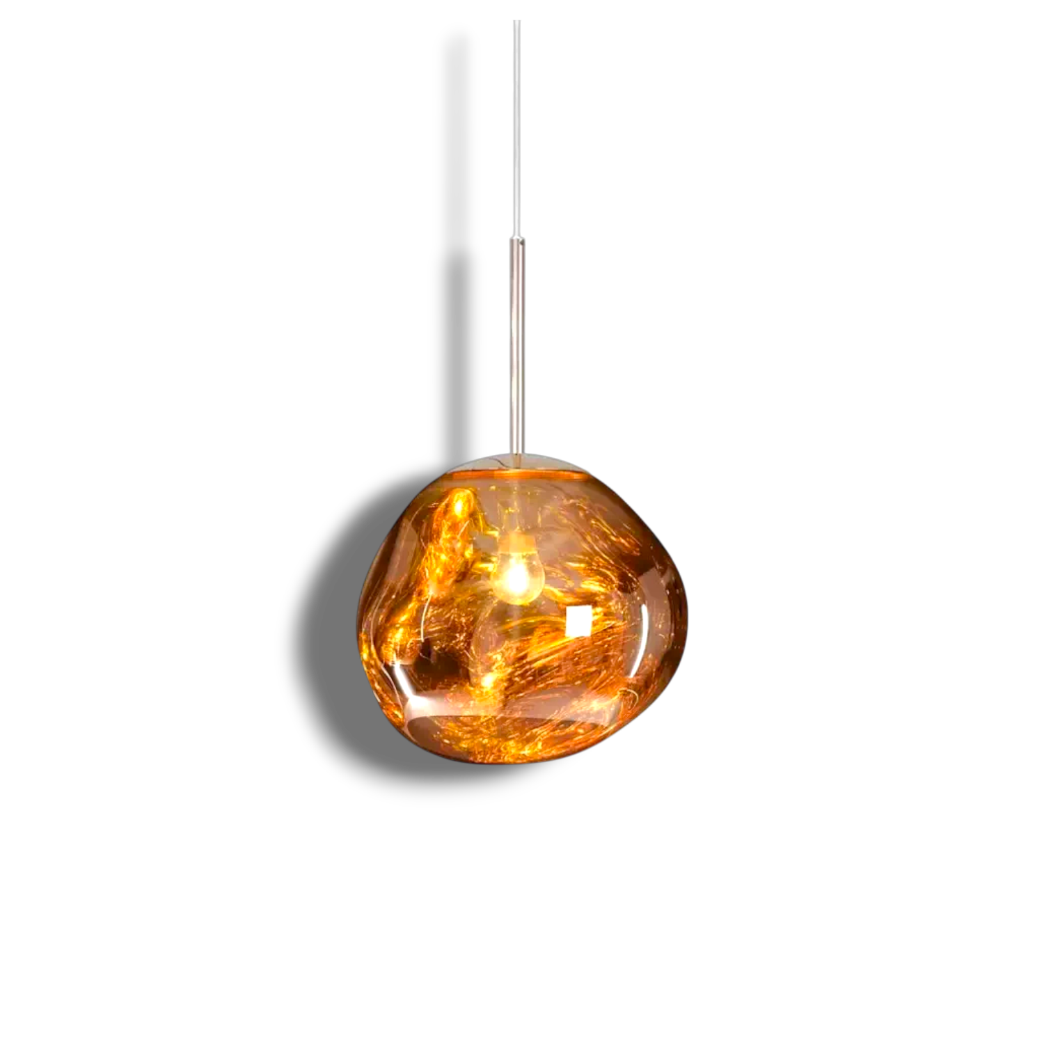 Sculpted Glass Pendant Light with Adjustable Cord for Dining Room & Living Room | Modern Ceiling Lighting Fixture | Thomler