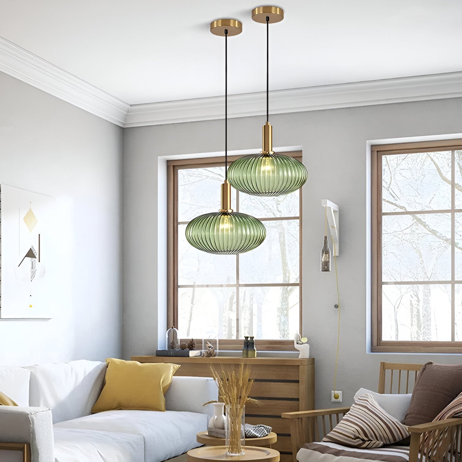 Pendant Light Glass 11.8 in E27 Colored Dining Room Kitchen Island Hanging Ceiling Fixture Vintage Retro | Thomler