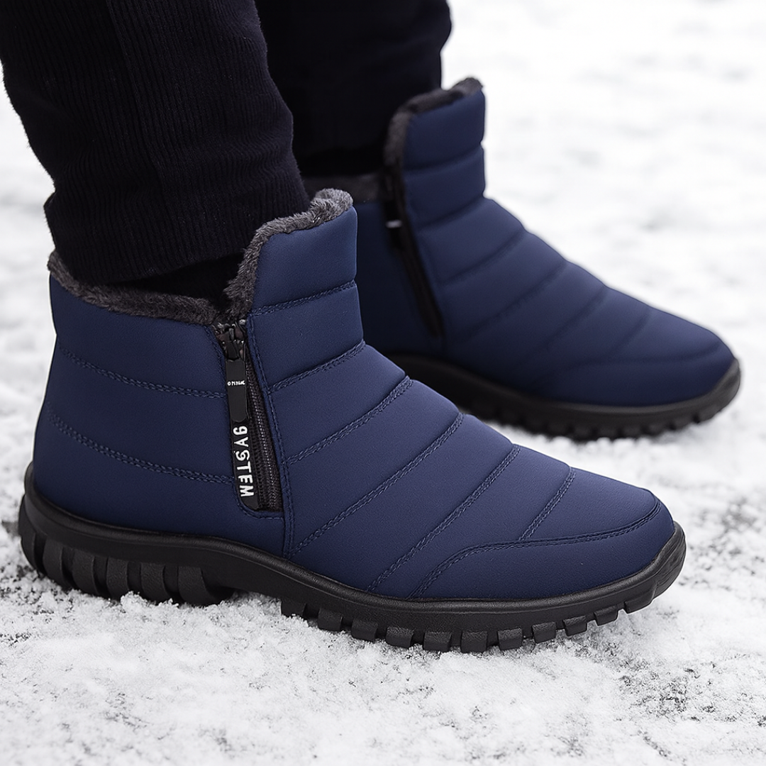 Men's Waterproof Winter Boots with Side Zipper – Insulated Snow Boots for Cold Weather | Thomler
