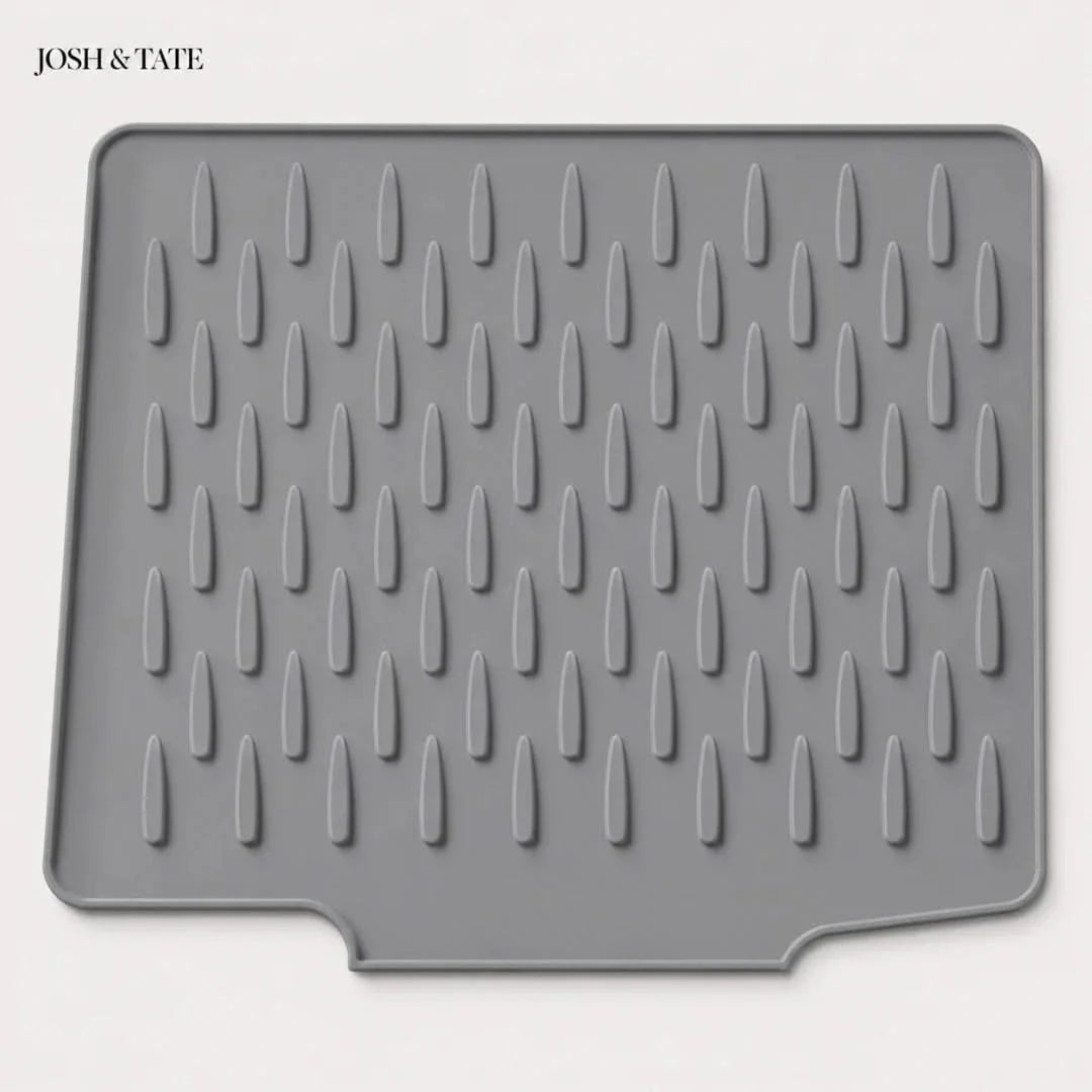 Silicone Kitchen Counter Mat with Drainage Channels for Dishes Pots Cutting Boards Heat-Resistant Non-Slip Drying Pad | Thomler