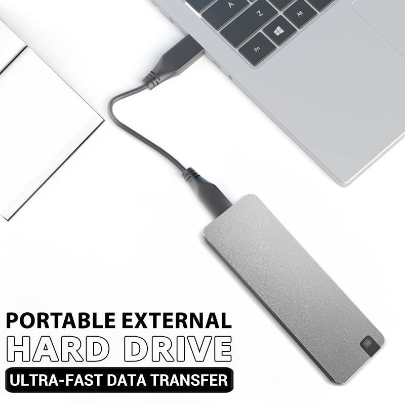 Portable External SSD Hard Drive USB 3.2 Gen 1 Shock-Resistant Aluminum Storage for PC Mac Laptop Travel Business Students Fast Data | Thomler