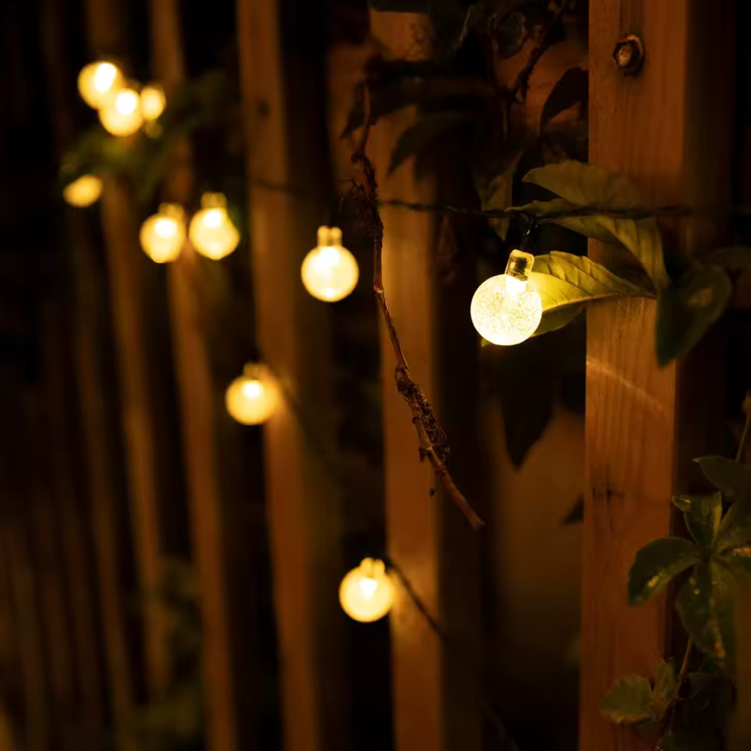 Solar-Powered Crystal Globe String Lights – Waterproof LED Outdoor Decor for Camping, Patio & Backyard | Thomler