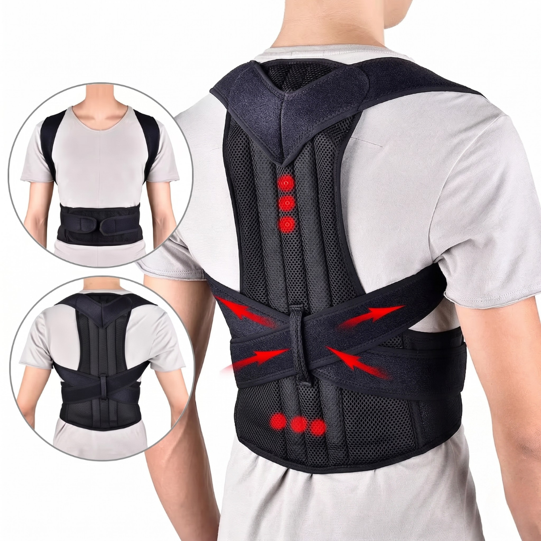 Adjustable Back Support Brace for Men & Women – Realigns Shoulders & Relieves Lower Back Strain | Thomler