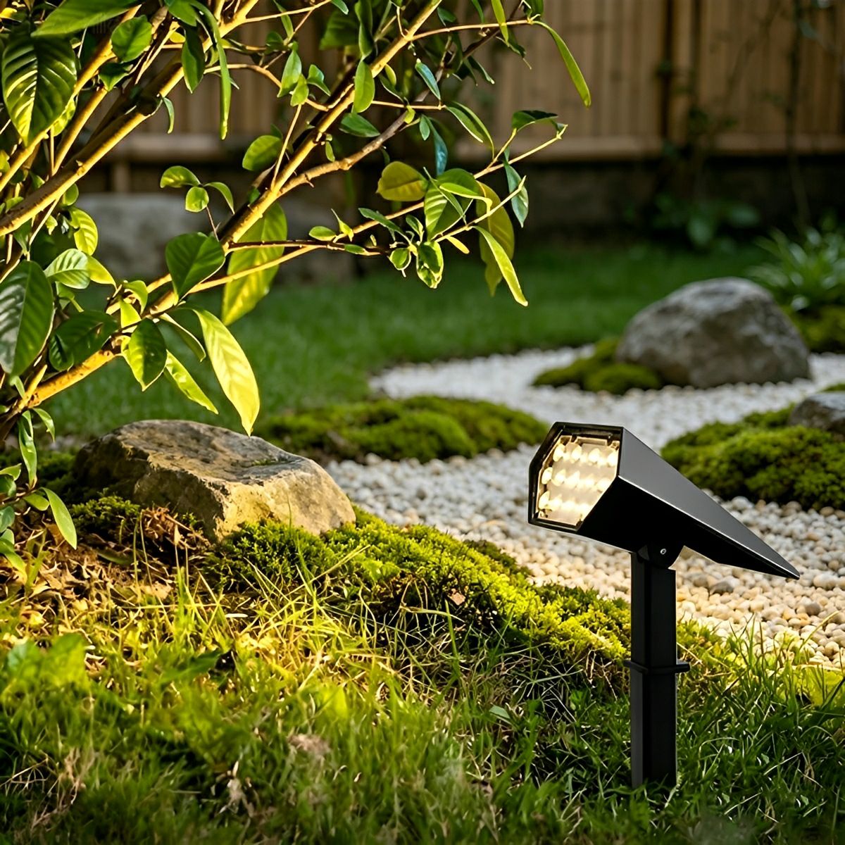 Weather-Resistant Ground-Mounted Accent Uplight for Trees & Shrubs – Solar-Powered Adjustable Garden Illumination | Thomler