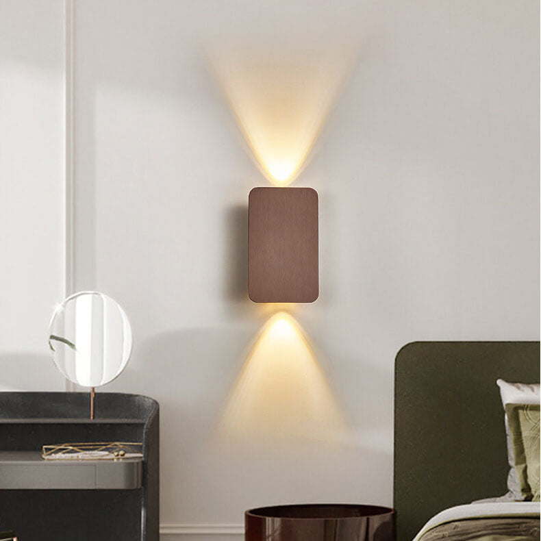 2-Light Aluminum Wall Sconce Modern Flat Rectangular LED Fixture for Bedroom, Hallway & Living Room | Hardwired Mount Lighting | Thomler