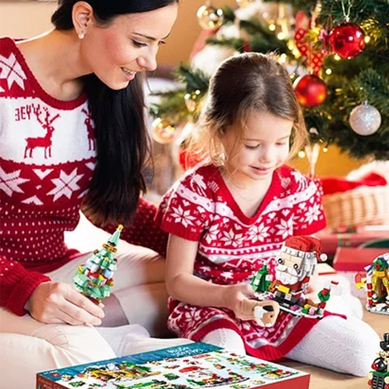 Holiday Countdown Building Block Advent Calendar for Kids 24 Days Creative Construction Surprise Set Daily Holiday Model Activity STEM | Thomler