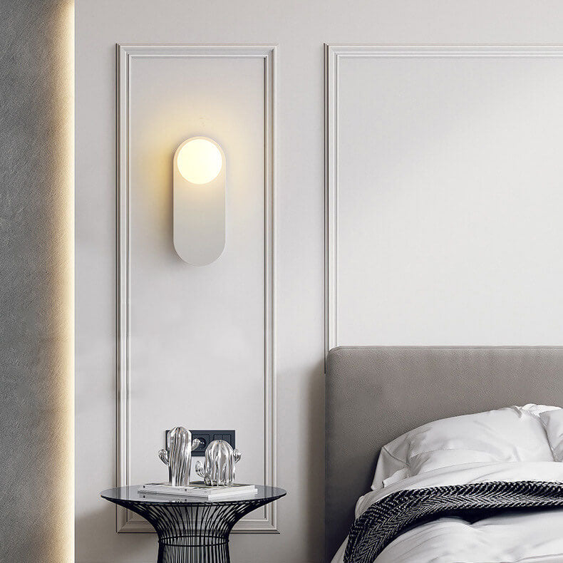 Glass Orb Wall Sconce with Metal Ring Bracket — Modern Single-Light Fixture for Bedroom, Hallway & Living Room — Hardwired G9 Base (Bulb | Thomler