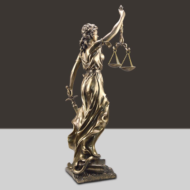 Decorative Sculpture Resin 30.0 cm Bronze Effect Office Desk Lady Justice Statue Legal Decor Home Library Ornament | Thomler