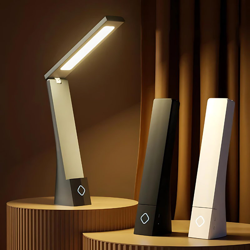 Table Lamp Aluminium 35.0 cm Foldable Dimmable LED Black White Desk Bedroom Reading Light | Thomler