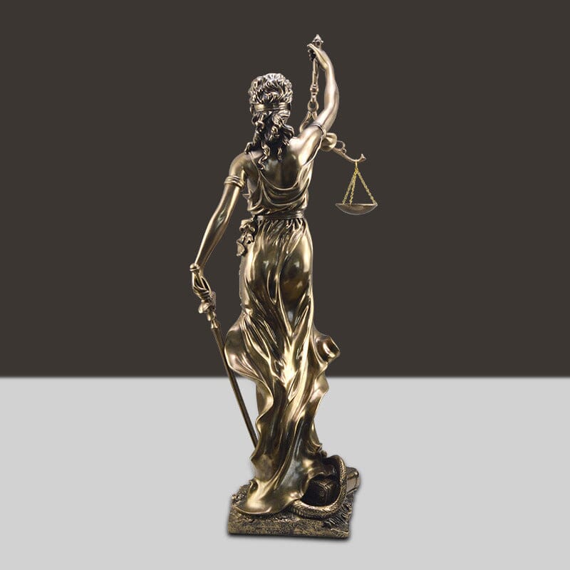 Decorative Sculpture Resin 30.0 cm Bronze Effect Office Desk Lady Justice Statue Legal Decor Home Library Ornament | Thomler
