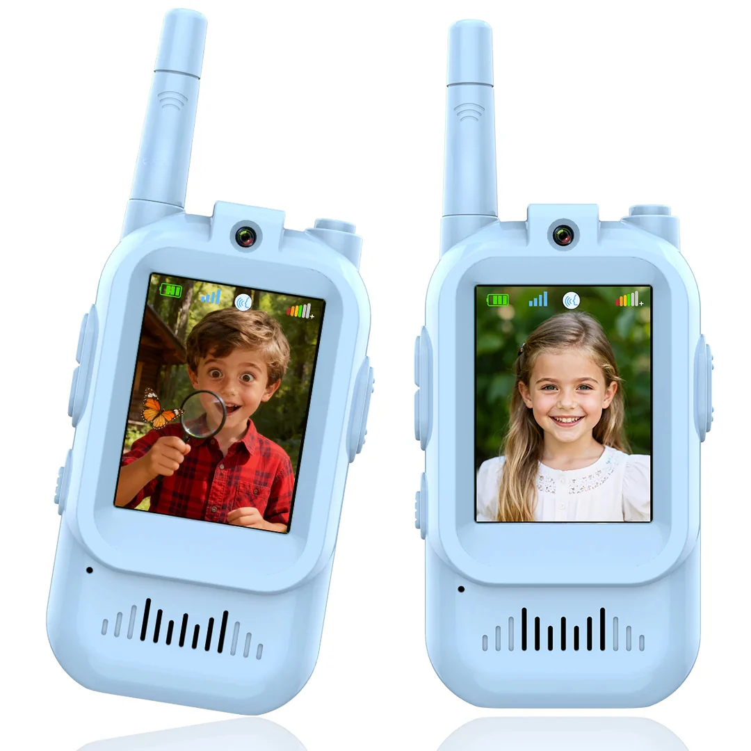 Two-Way Video Walkie Talkie Set for Kids with Voice Changer & Live Screen – Indoor Outdoor Play Radio Communicators for Children Ages 3-12 | Thomler