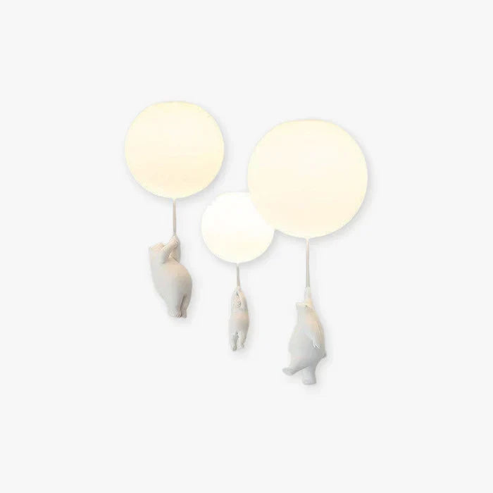 Kids Ceiling Light Nursery Bear Balloon Pendant LED Lamp Bedroom Playroom Decor Warm White Glow Animal Theme Hanging Fixture | Thomler