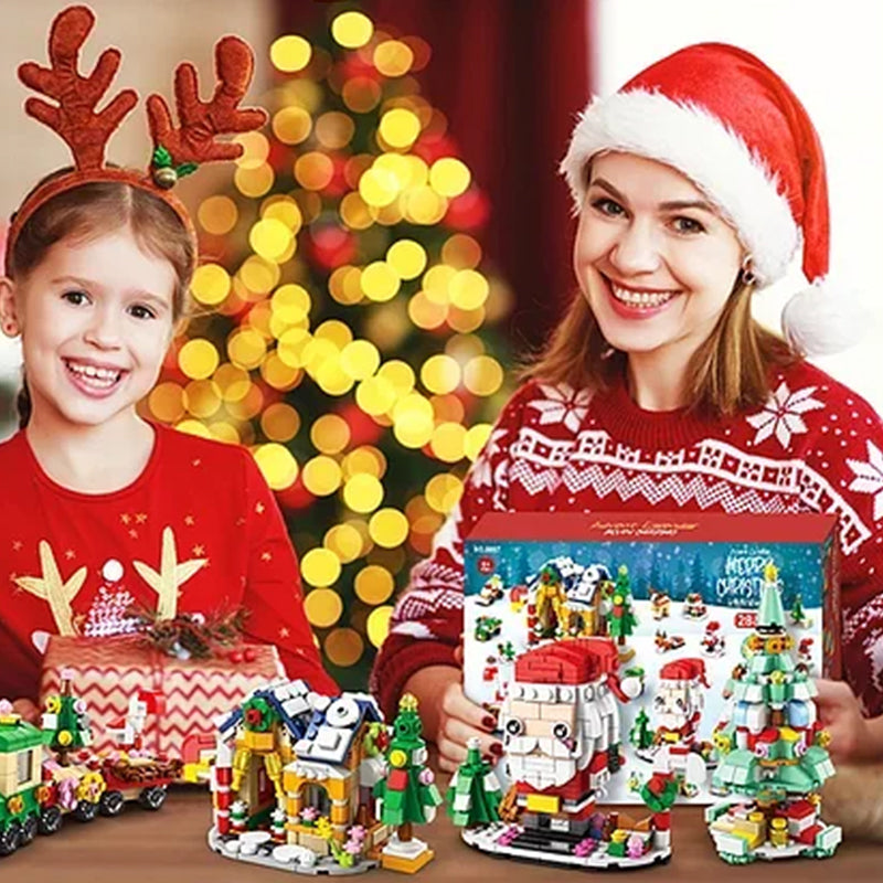 Holiday Countdown Building Block Advent Calendar for Kids 24 Days Creative Construction Surprise Set Daily Holiday Model Activity STEM | Thomler