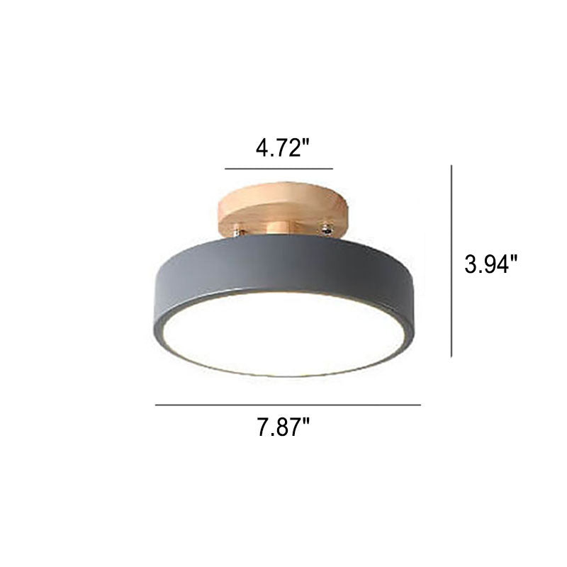 Semi-Flush LED Ceiling Light with Adjustable Color Temperature – Wood & Acrylic Design for Bedroom, Living Room & Hallway | Thomler