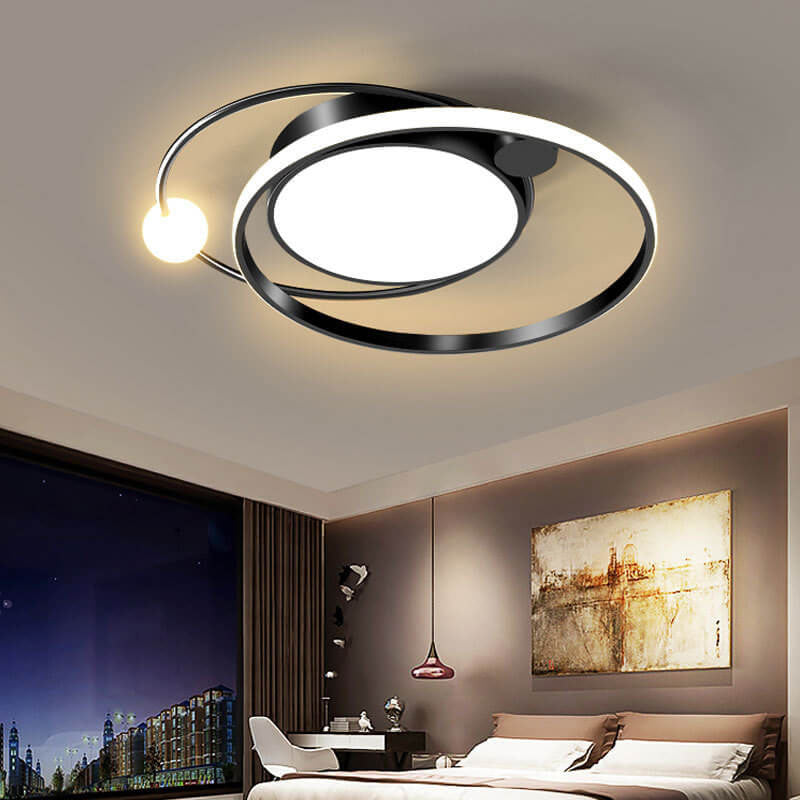 LED Ceiling Light Flush Mount Round Modern Circle Fixture Black White Gold 3000K 5000K for Bedroom Living Room Kitchen | Thomler