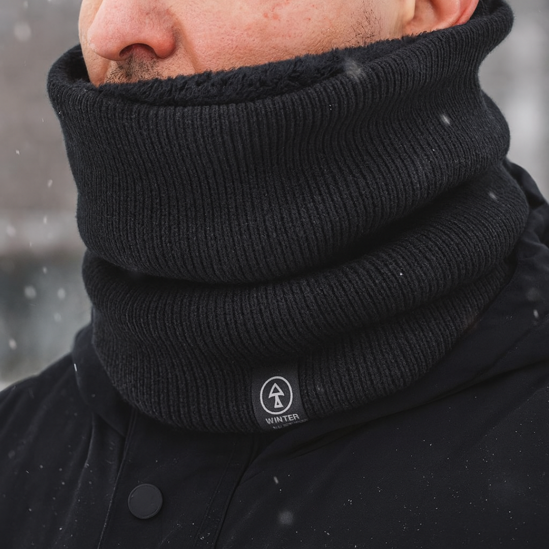 Fleece-Lined Knit Neck Warmer – Thermal Double-Layer Winter Scarf Gaiter for Cold Weather Running Hiking Commuting | 2-Pack Unisex Neck Wrap | Thomler