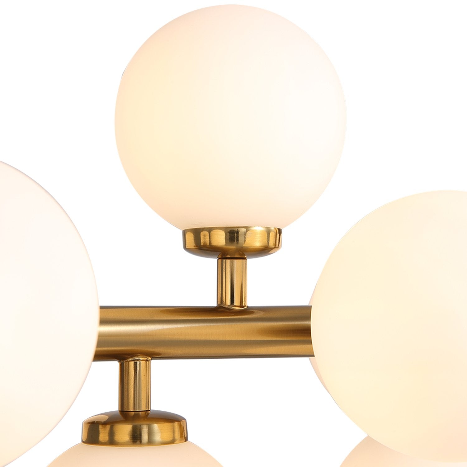 16-Light Linear Island Chandelier with Frosted Glass Globes Gold Finish for Dining Room Kitchen | Thomler