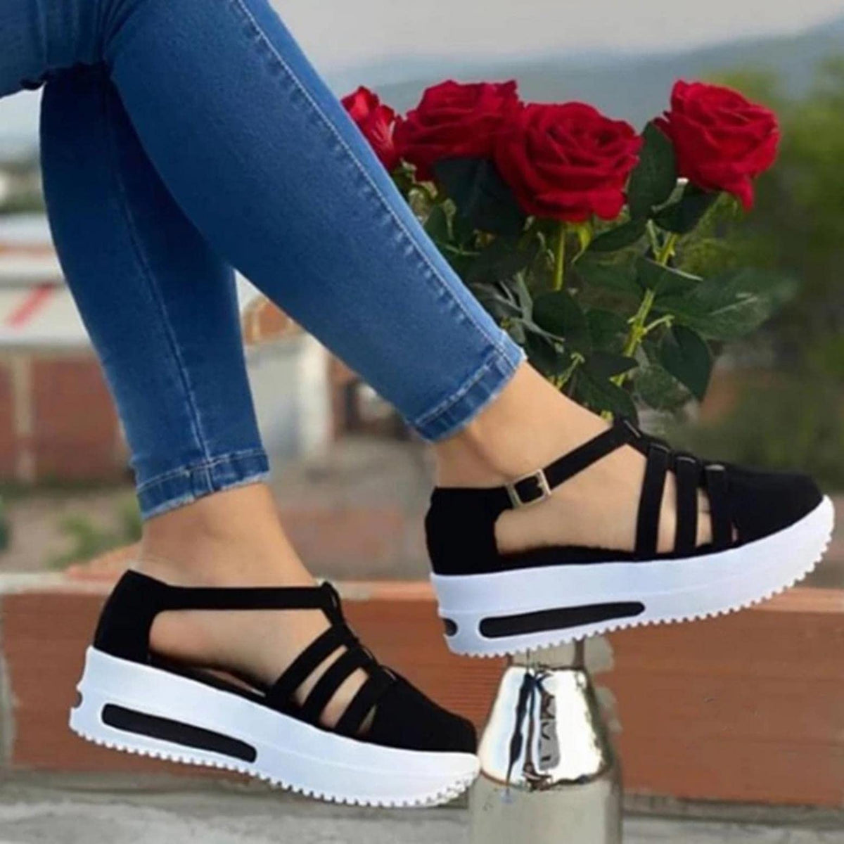 Women's Platform Sandals with Memory Foam Arch Support for All-Day Comfort | Thomler