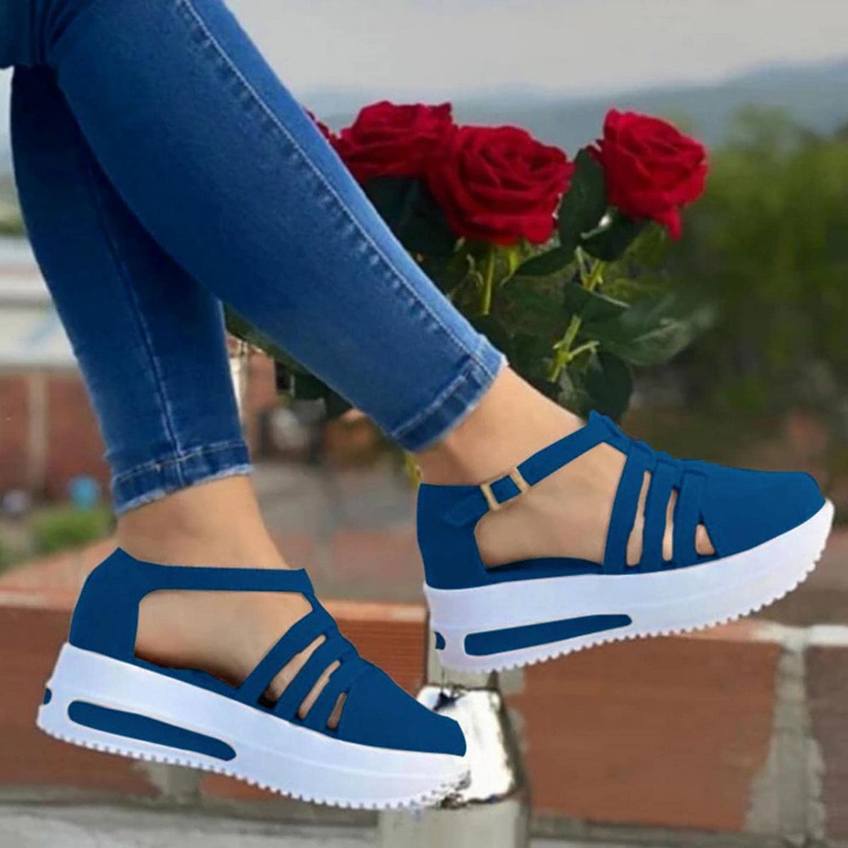Women's Platform Sandals with Memory Foam Arch Support for All-Day Comfort | Thomler