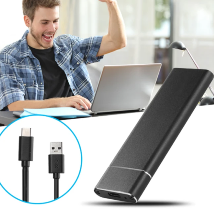 Portable Solid State Drive 520 MB/s USB-C 1TB 2TB Aluminum for Laptop Desktop Mac PC Backup Photo Video Storage | Thomler