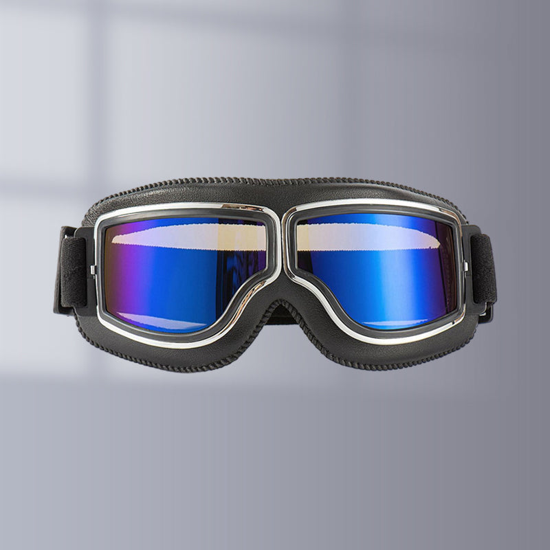 Retro Motorcycle Goggles with Adjustable Strap, UV Protection & Impact-Resistant Polycarbonate Lens for Riding, Cycling & Outdoor Use | Thomler
