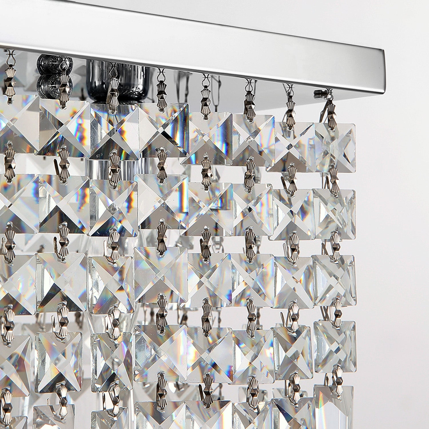 Linear Crystal Pendant Light Fixture Modern Dining Room Chandelier Stainless Steel Frame E12 Candelabra Base Adjustable Hanging Height for | Thomler