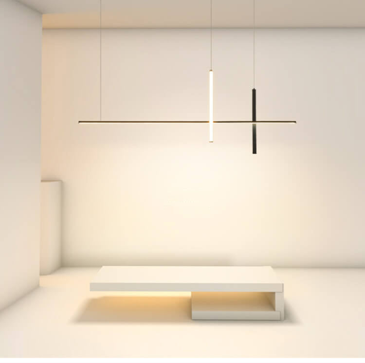 Sleek Rectangular LED Pendant Light with Integrated Lighting for Dining Room & Kitchen | Thomler