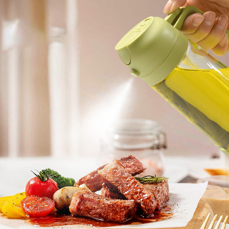 Glass Oil Mister and Pouring Bottle for Cooking – Dual-Function Sprayer with Wide Mouth, 16 oz Capacity – Leak-Proof Kitchen Dispenser for | Thomler