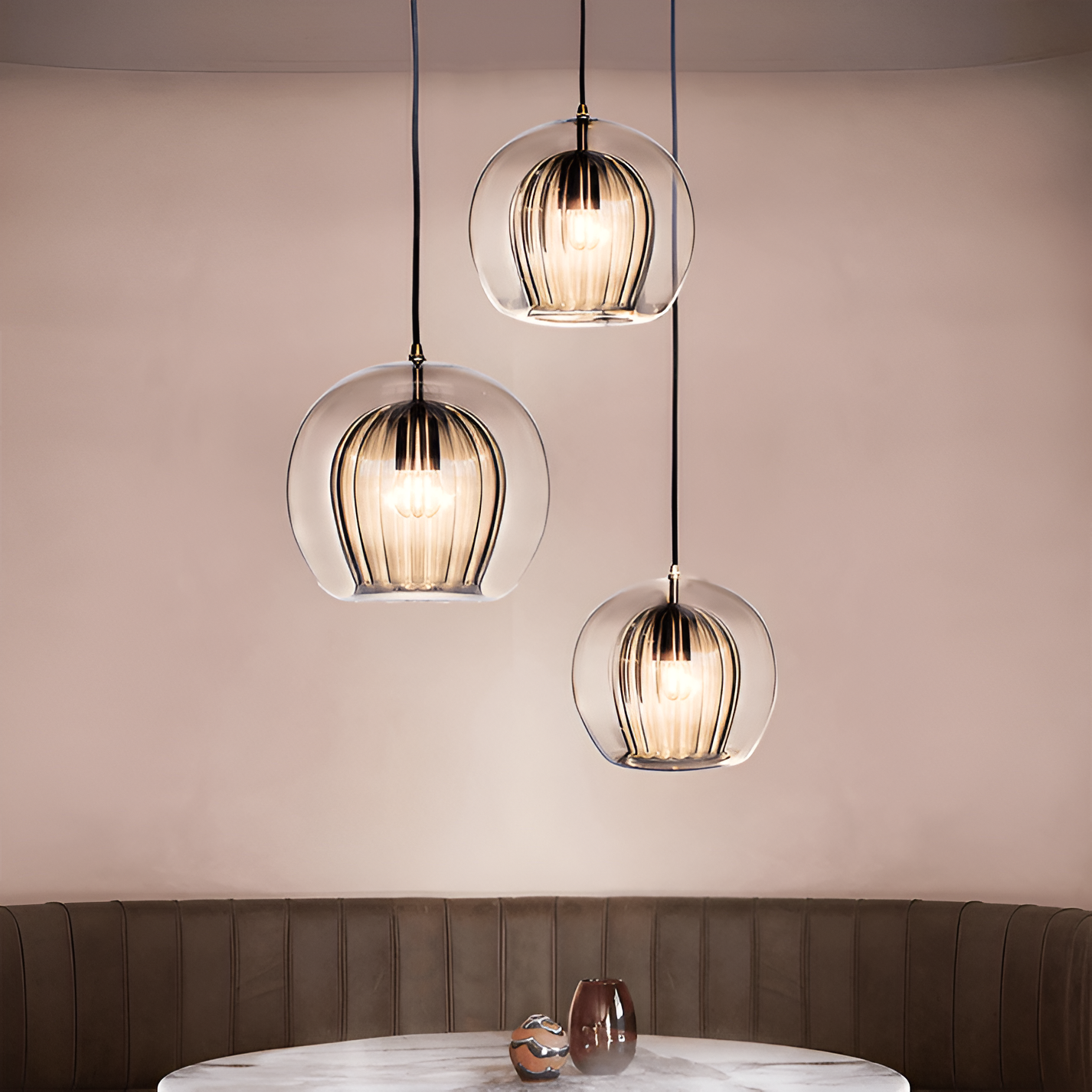 Pendant Light Glass Globe 9.8 in E27 Adjustable Dining Room Kitchen Island Hanging Ceiling Lamp Vintage Modern | Thomler