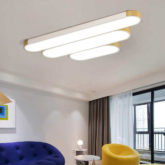 Flush Mount LED Ceiling Light Iron Acrylic 25.6 in Modern Living Room Bedroom Hallway Lighting 3 Color Temperature Adjustable | Thomler