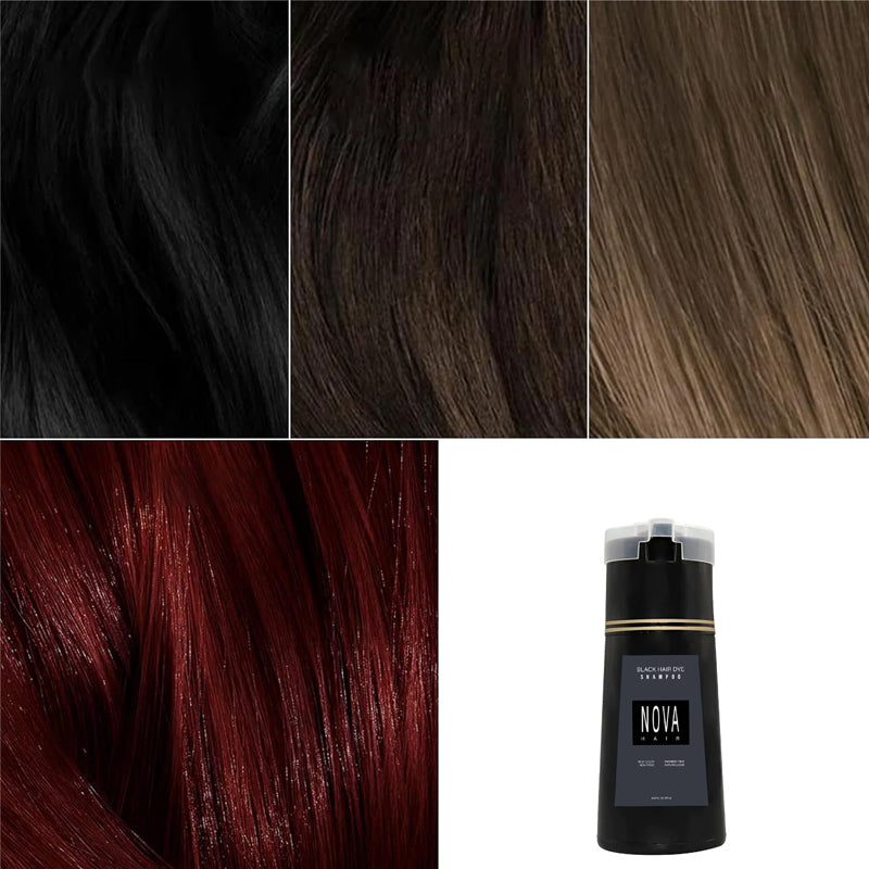 Hair Color Shampoo – Ammonia-Free Gray Coverage in 10 Minutes – Enriched with Fo-ti, Ginseng & Mushroom Extract for Healthy Shine | Thomler