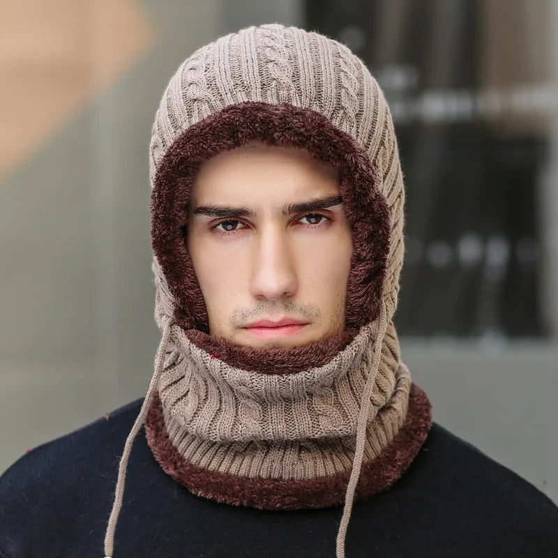 Fleece-Lined Hooded Scarf Combo for Cold Weather – Unisex Neck & Face Covering | Thomler
